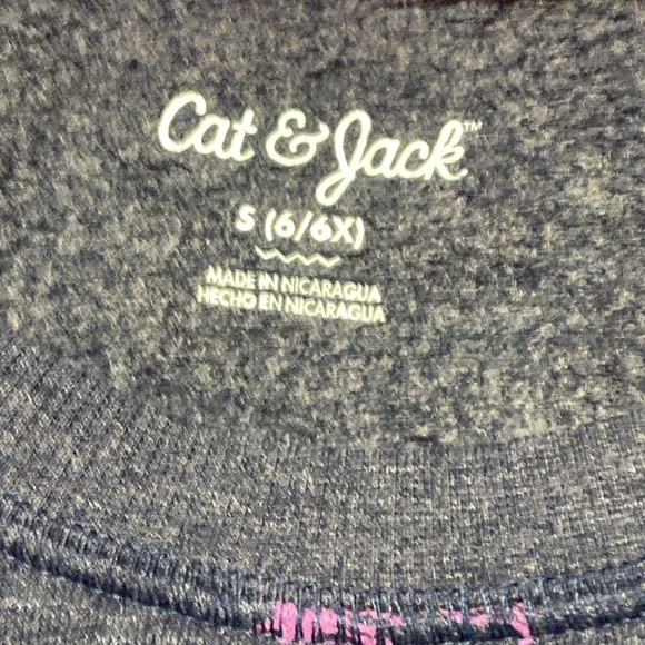 Cat & Jack Blue Sweatshirt with Purple Unicorns Girls Size S (6/6x) - Picture 4 of 4